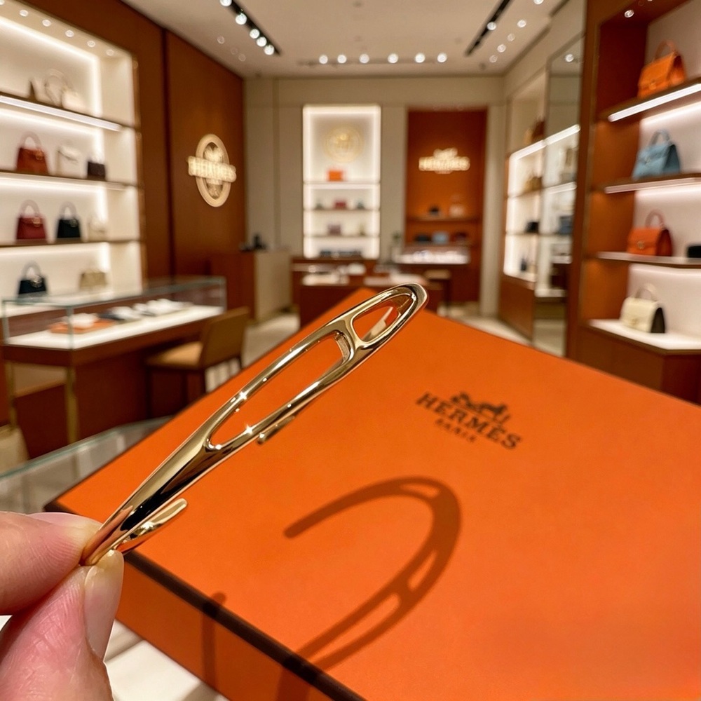 Hermes Gold Openwork Cuff Bracelet - Picture 7 of 9